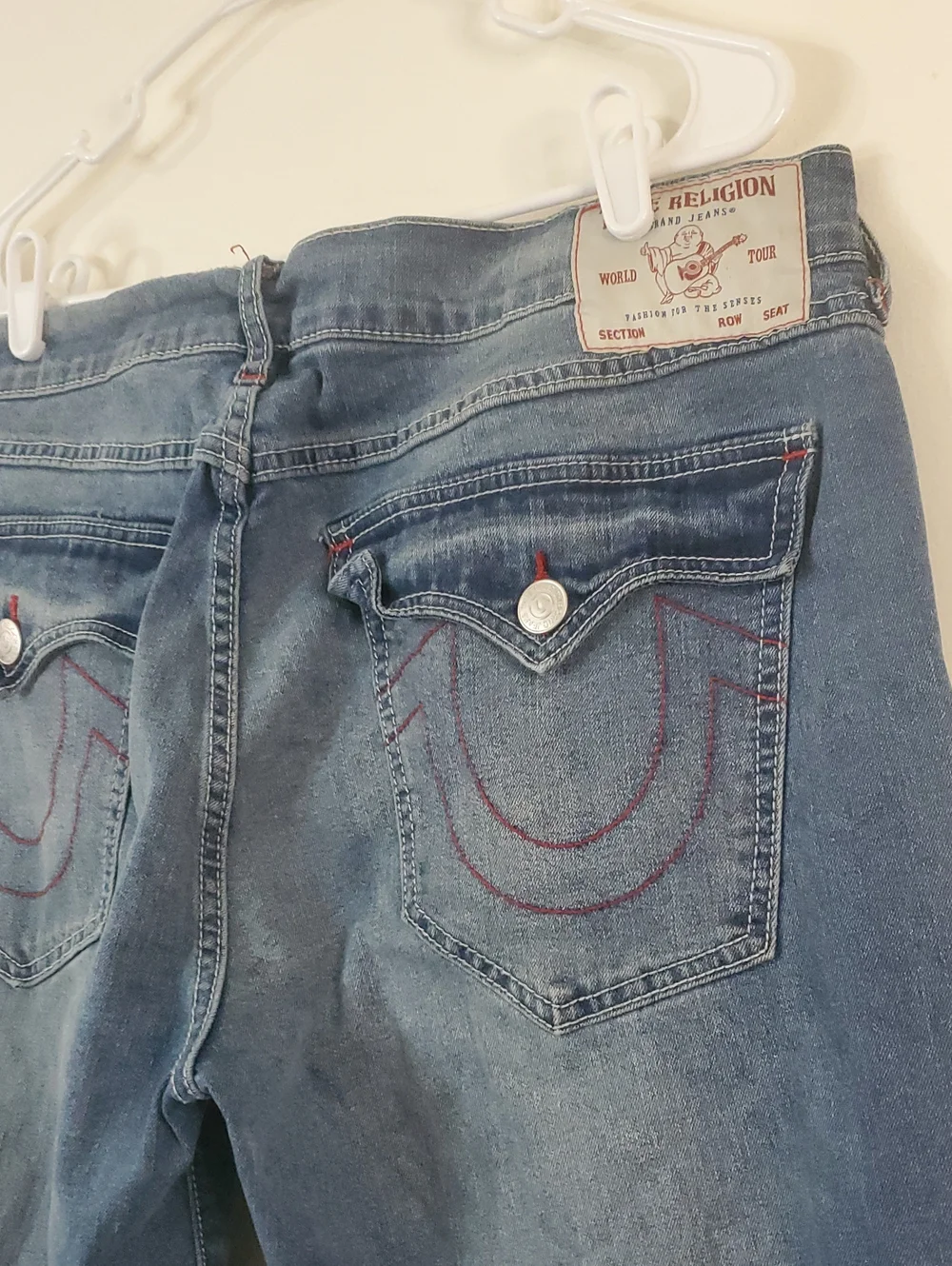 Men's True Religion Billy Flap Bootcut Jeans Size 36×29 Y2K Streetwear Stretch